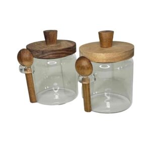 Set x2 Recipientes de Vidrio con Cuchara