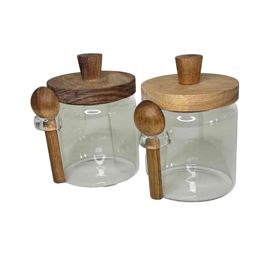 Set x2 Recipientes de Vidrio con Cuchara